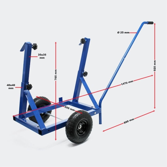 Wiltoc Transport-Wagen Panel for Load Weight up to 200kg in Blau Color
