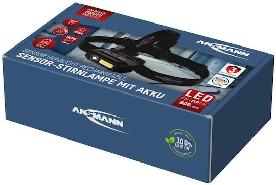 Ansmann Φακός Κεφαλής LED με Μέγιστη Φωτεινότητα 800lm
