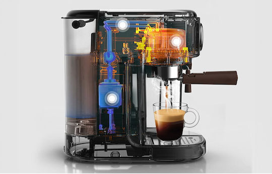 Hibrew Mașină de Espresso 1250W Presiune 19bar pentru Cappuccino Neagră H8A