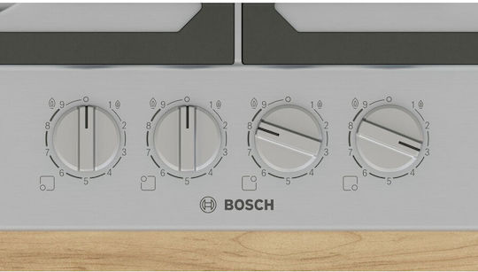 Bosch Serie 6 Εστία Φυσικού Αερίου Αυτόνομη 58.2x52εκ. Ασημί