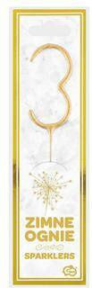 Kaltes Funkensparklers Goldene Nummer 3 17cm