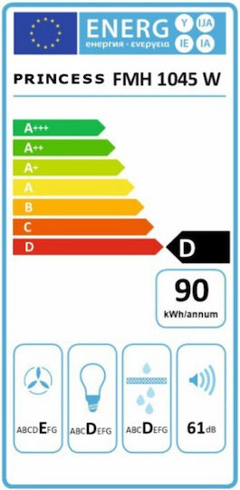 Princess FMH1045W Ελεύθερος Απορροφητήρας 60cm Λευκός