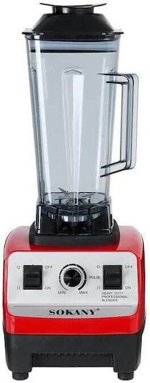 Sokany Blender with Plastic Jug 2.5 lt Red SK-444