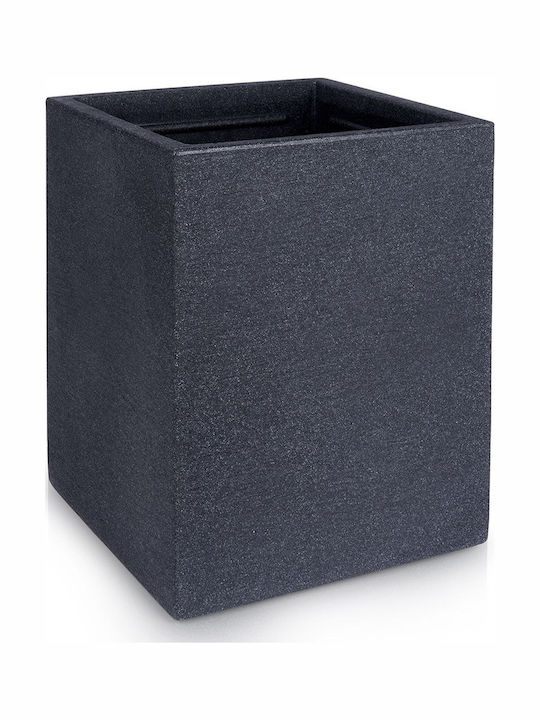 Greatstore Vilde Kunststoff Gartentopf Graues Quadrat 29x40 cm