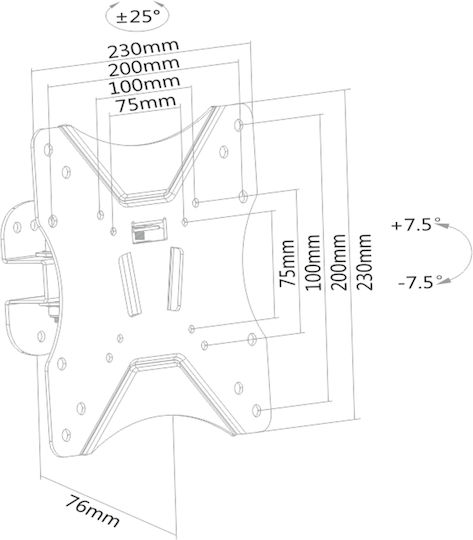 F&U 031457 Wall TV Mount with Arm