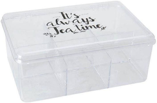 Excellent Houseware Caseta Pentru Ceai Cu Capac Din Plastic Transparent 15x8.5x21.5cm 1 Bucată