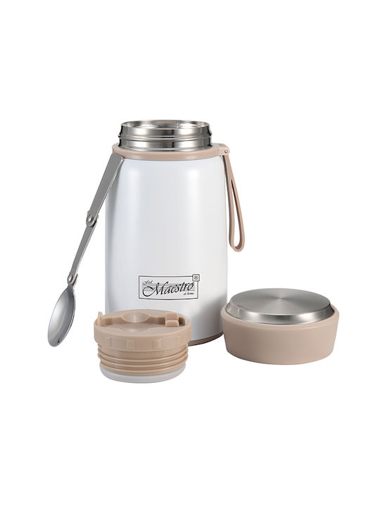 Maestro Cutie pentru Mâncare Termos Inox Alb 800ml 1buc
