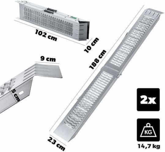 Kadax Folding Ramp 188 X 23 Cm Steel 2 Pieces