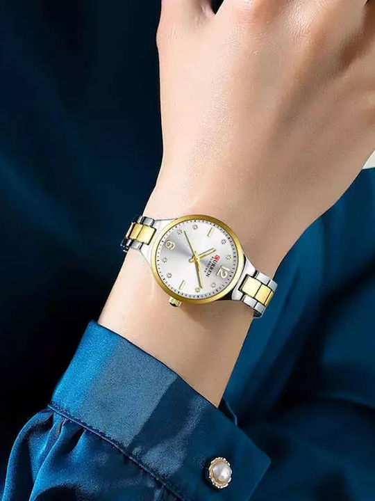 Curren Women's Watch Battery with Stainless Steel Bracelet Gold Silver