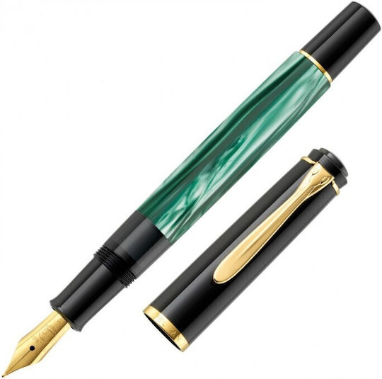 Pelikan Classic M200 Stilou Broad din Otel cu Cerneală Albastră