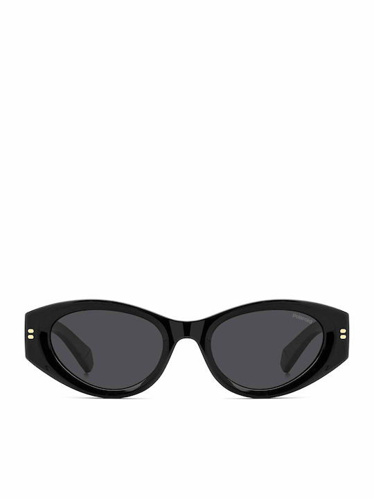 Polaroid Damenträger Sonnenbrille mit Schwarzem Horn umrandetem Rahmen und Grauen Polarisiertem Glas PLD6243/S/X 807/M9