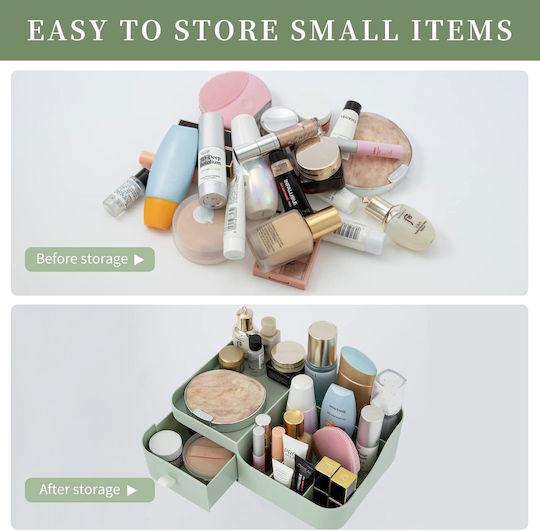Desk Organizer Drawer Cosmetic Box Green 26x17 Cm