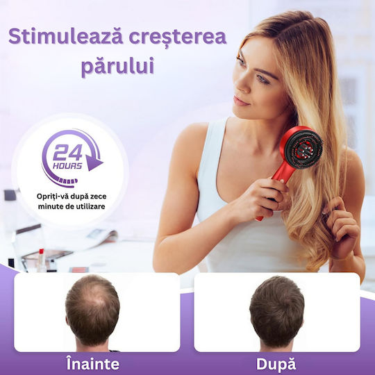 Elektrische Haarbürste Kopfhautmassage 3 Modi Infrarot LED Therapie Reduziert Haarausfall Stimuliert Wachstum Wasserdicht Öle Rot Schwarz