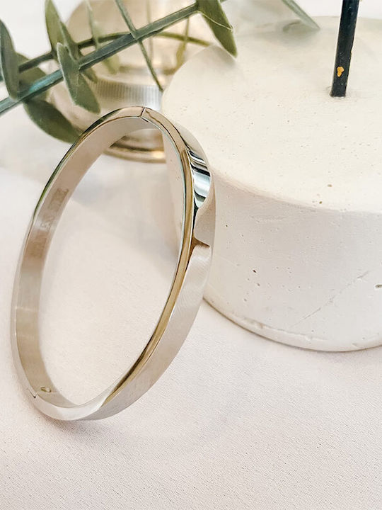 Βραχιόλι Χειροπέδα Ανοξείδωτο Ατσάλι Awear Lara Glossy Silver