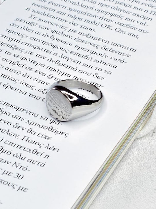 Sevalié Ring Edelstahl Stahl Runde Siegel Silber