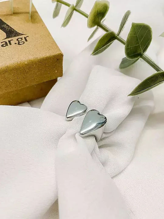 Ring Stainless Steel Hearts Awear Kimberley Silver