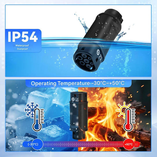 Adaptor Priză EV De La Tip 1 La Tip 2 Adaptor De La SAE J1772 La IEC 62196 32/16A Pentru Mașini Electrice Hibride Monofazat