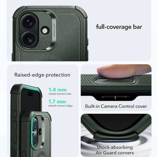 ESR Cyber Halolock Umschlag Rückseite Silikon Grün (iPhone 17)