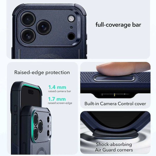ESR Cyber Halolock Umschlag Rückseite Blau (iPhone 17 Pro Max)