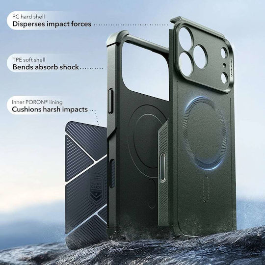 ESR Cyber Halolock Umschlag Rückseite Silikon Grün (iPhone 17 Pro)