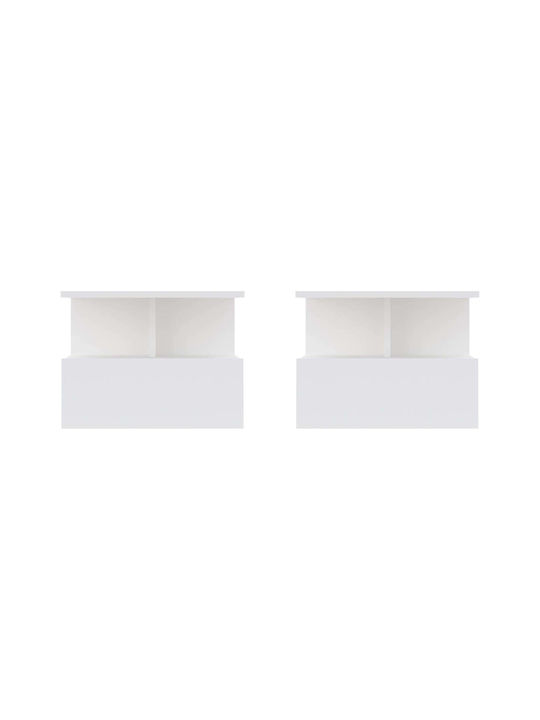 Noptiere Metalice Albe 2buc 34x45x30cm