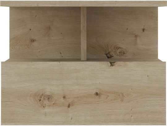 Bedside Table Kabi Wooden Beige 34x45x30cm