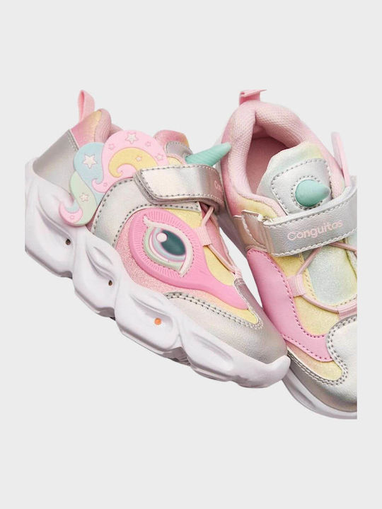 Παιδικά Sneakers με Φωτάκια Ροζ