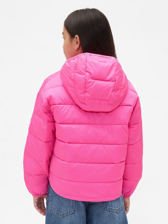 Waterproof Kids' Quilted Jacket Long with Hood Phoebe Pink Coldcontrol