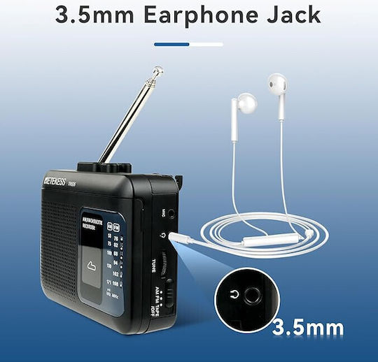 Sistem Audio Portabil Cu Casetă Player / Radio Negru