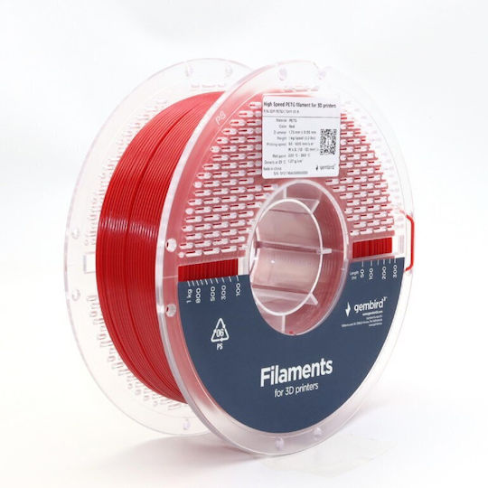 Gembird PETG 3D Printer Filament 1.75mm Κόκκινο 1kg