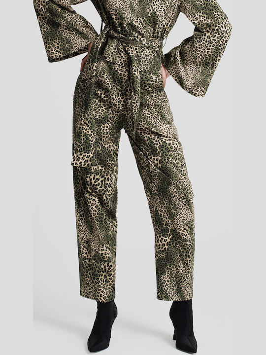 Moutaki Damen Stoff Hose Leopard