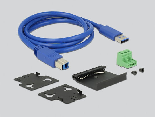 DeLock USB-Hub 4 Anschlüsse USB 3.0 mit Anschluss an einen Computer USB-A