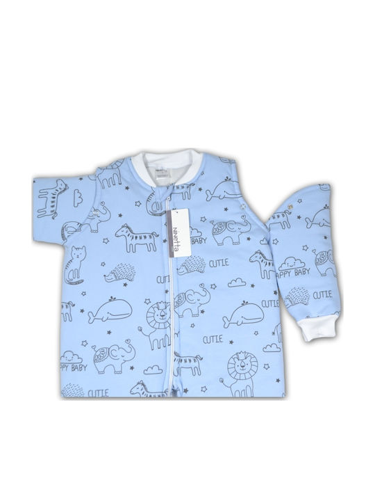 Ninetta Bebe Autumn Baby Sleeping Bag with Detachable Sleeves Blue