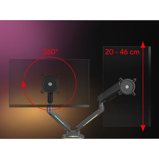 One All DM8210 Stand Desk Mounted for 2 Monitors up to 21" with Arm