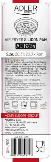Silicone Air Fryer Liner Round 20.3 Cm Reusable Bpa-free Food Grade Silicone