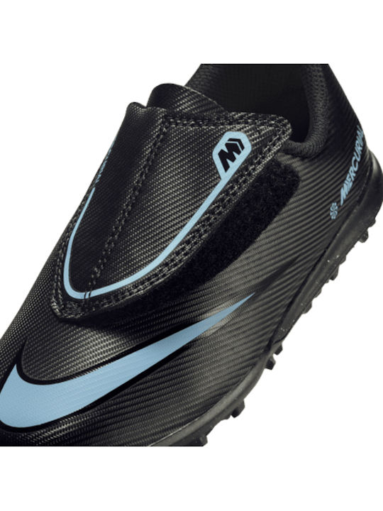 Vapor Kids Turf Soccer Shoes without Laces Black / Ice Blue