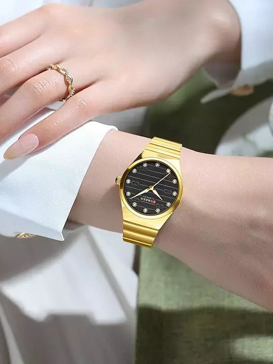 Curren Women's Watch with Gold Metal Bracelet