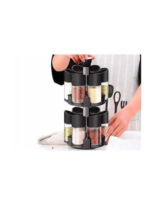Verk Group Glass Tabletop Rotating Spice Rack Transparent 12pcs
