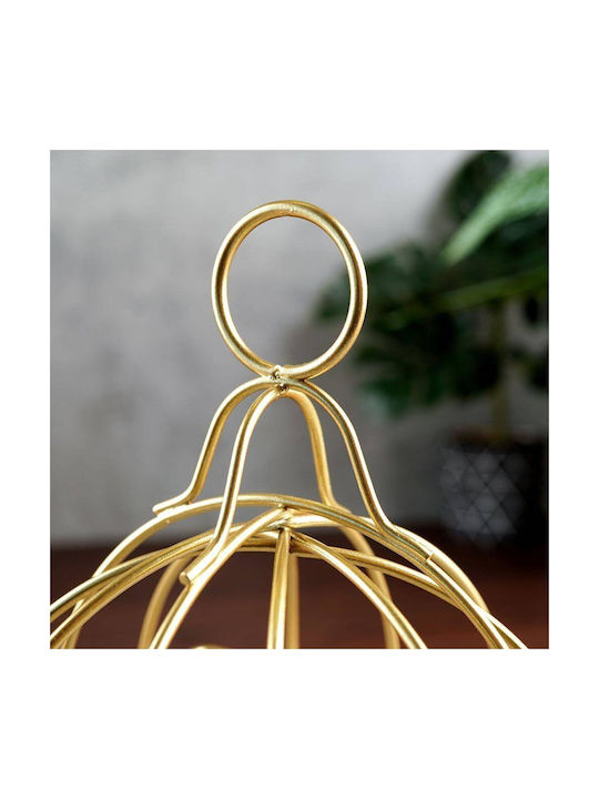 Home Styling Collection Laterne Kerzenhalter Kerze Teelicht Metallisch Gold Käfig Vögel