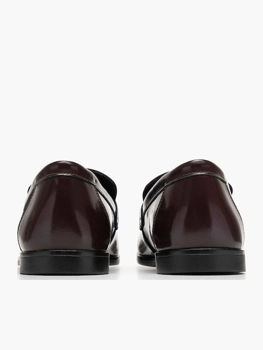 Gimble Leather Women's Loafers in Burgundy Color