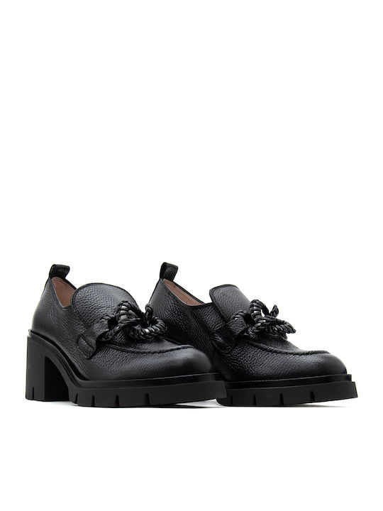 Leder Pumps mit hohem Absatz Schwarz
