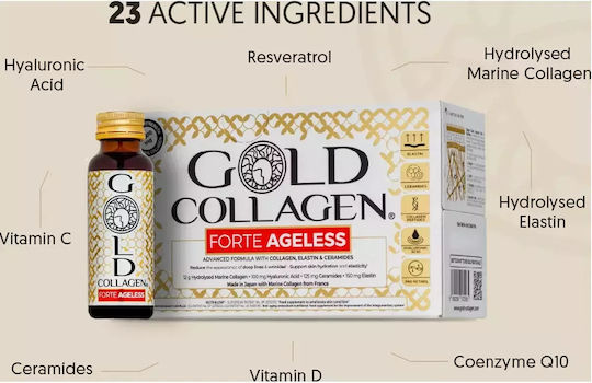 Set Supliment Lichid Colagen Marin Hidrolizat Reducerea Ridurilor Adânci Ruj Catifea Rouge Colagen Auriu 10 Sticle X 50 Ml