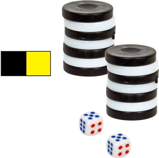 ToyMarkt Plastic Checkers for Backgammon White / Black