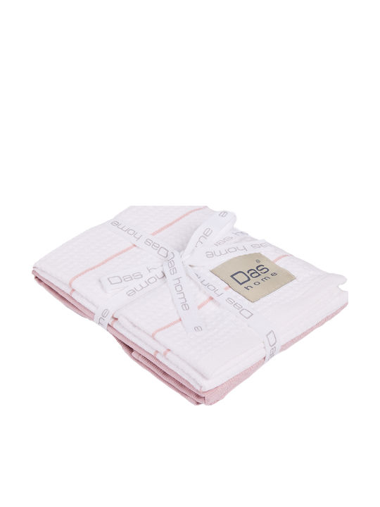 Das Home Hand Towel 0828 30x50cm 0828 Pink White 2 Pieces