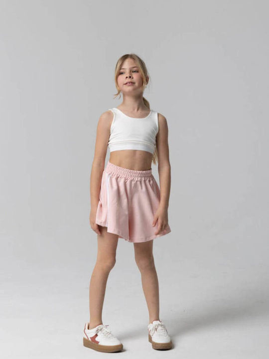 Παιδικό Crop Top Κοντομάνικο Off White