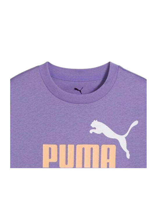 Kinderoberteile Crop Top Kurzärmelig Lila