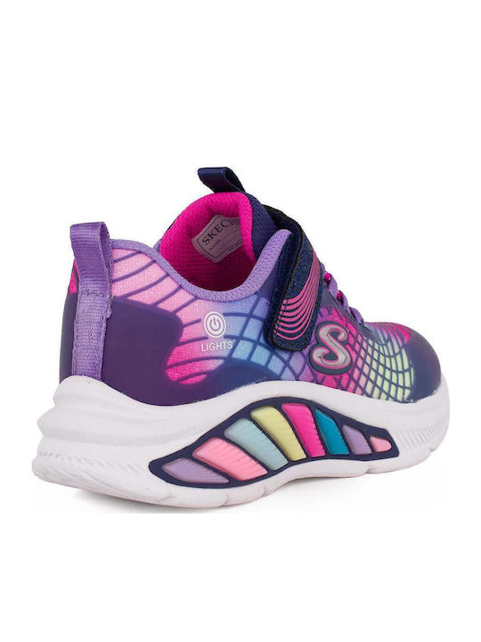 Παιδικά Sneakers με Σκρατς & Φωτάκια Μπλε