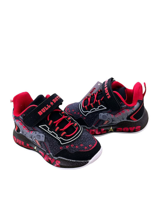 T-rex Παιδικά Sneakers με Σκρατς & Φωτάκια Μαύρα
