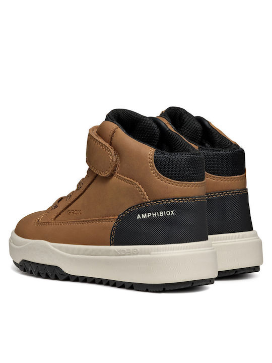 J Bunshee B Παιδικά Sneakers High Ανατομικά με Σκρατς Καφέ