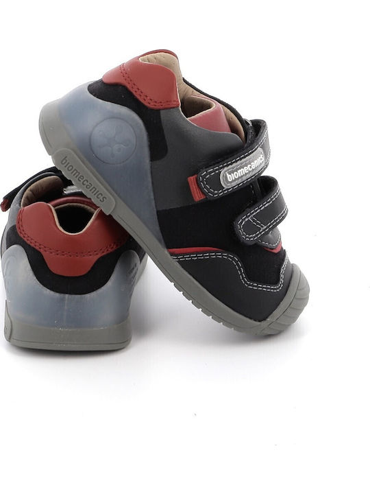 Παιδικά Sneakers Ανατομικά με Σκρατς Μαύρα